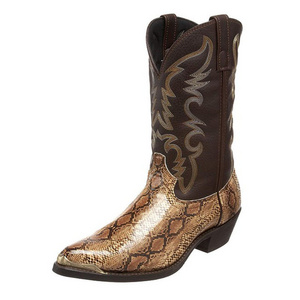 dropshipping 2023 Personality Leather Lined Boots Men' s big Size heel Western Cowboy Boots Embroidered unisex riding Boot