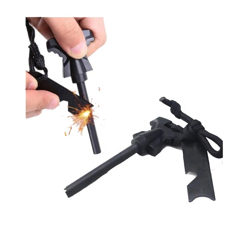 Emergency Survival Magnesium Fire Starter 6-in-1 Tool 15000 Strikes Camping Hiking Outdoors survival Magnesium stick flint