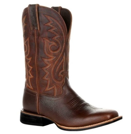 dropshipping 2023 Personality Leather Lined Boots Men' s  big Size Western Cowboy Boots Embroidered Men' s riding Boot