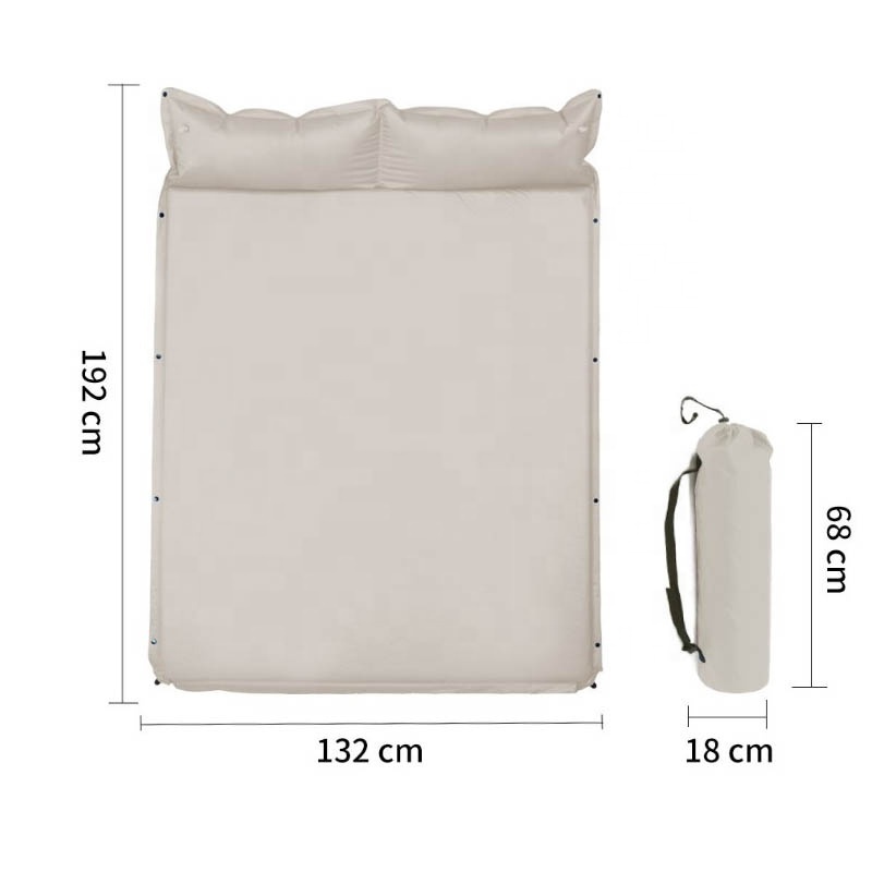 3cm 5cm thick ultralight mattress inflating picnic pad anti-moisture portable splicing camping sleeping cushion with pillow