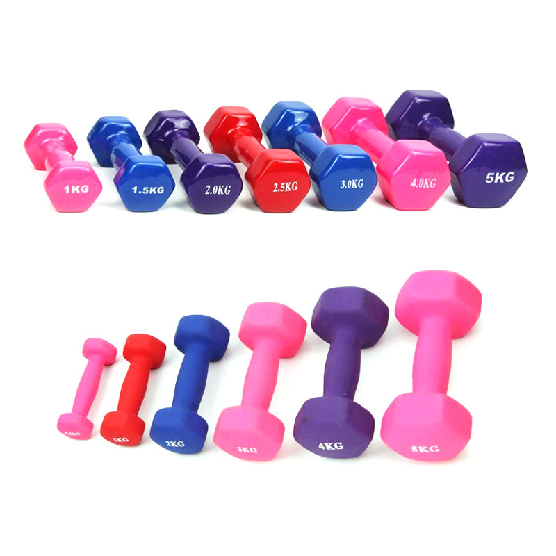 wholesale dip dumbbells set hex Gym dumbbells home gym equipment  weight lifting  neoprene vinyl dumbbell for women