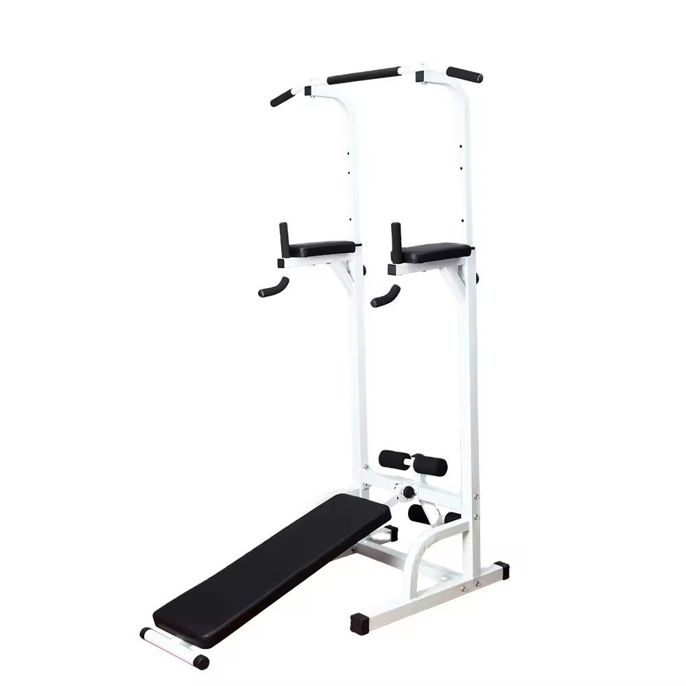 Workout Pull Up & Dip Station Adjustable Multi-Function Home Gym Equipment Strength Training Chest Press Power Tower Rack