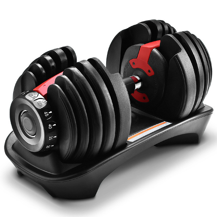 High quality gear automatic adjustable dumbbell set with rack twist dumbbell 24kg 40kg 52.5lbs 90lbs adjustable dumbbell set