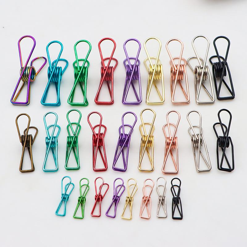 Ready to ship 32mm 54mm 72mm colorful clothing pins Metal Snack Bag clip for Food packages Arts & Crafts Picture