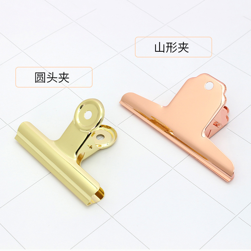 Gold & Rose Gold Metal Food  Bag paper clips Large Metal File Money clip paper binder clip clamps