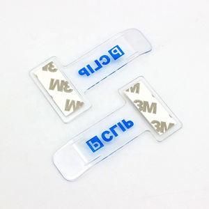 Printing Logo custom Promotion Transparent Plastic Vehicle Car Windshield Parking Ticket Holder Clip With Adhesive Tape