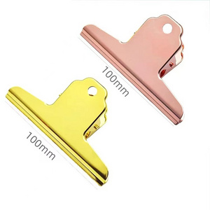 Gold & Rose Gold Metal Food  Bag paper clips Large Metal File Money clip paper binder clip clamps