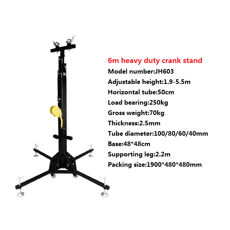 Heavy Duty Adjustable Height Lighting Stand Hand Crank Stand Crank Up Tower For Truss