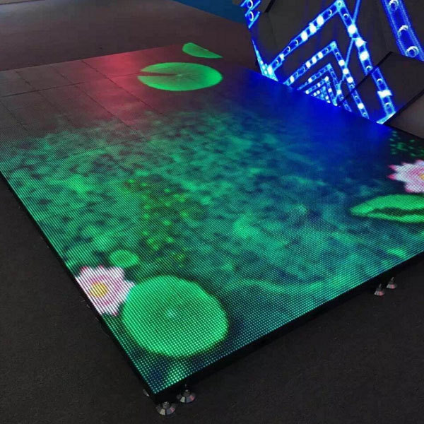 Interactive floor projector game pista de baile led 3d mirror dance floor display screen panels led dance floor