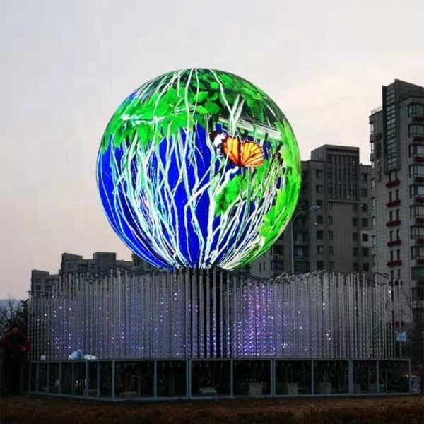 Outdoor magic 360 degree flexible circle led screen ball sphere led video wall globe outdoor round display