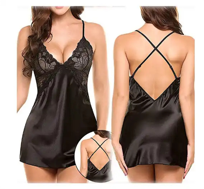 Colorful Sleepwear Sexy lingerie sexy women's nightgown suit cute ladies home wear