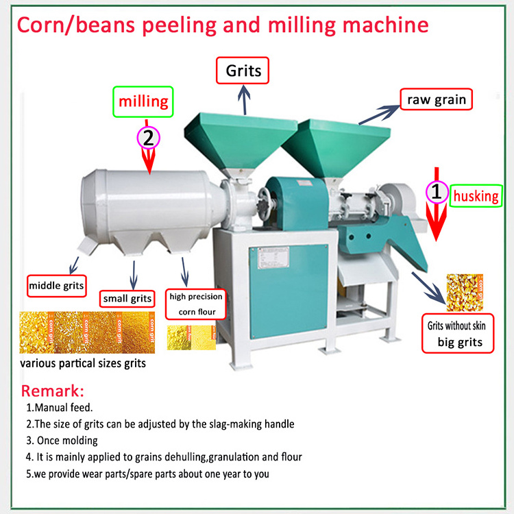 Semi-automatic maize grits and milling machine corn grits making machine sorghum grits maker