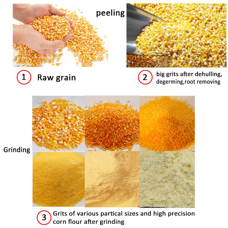 Multipurpose corn grain mill plant mini home maize grits making machine mais crusher barley peeling machine motor-driven corn