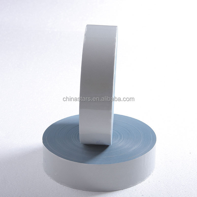 High visibility heat transfer elastic strips iron on silver reflective tape for clothing