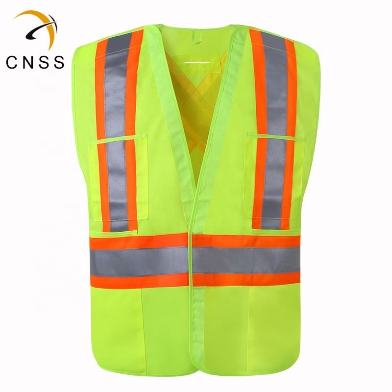 CSV-125 CSA-Z96 Class 2 reflective vest comes with 5-point breakaway Hi vis Reflective Vest