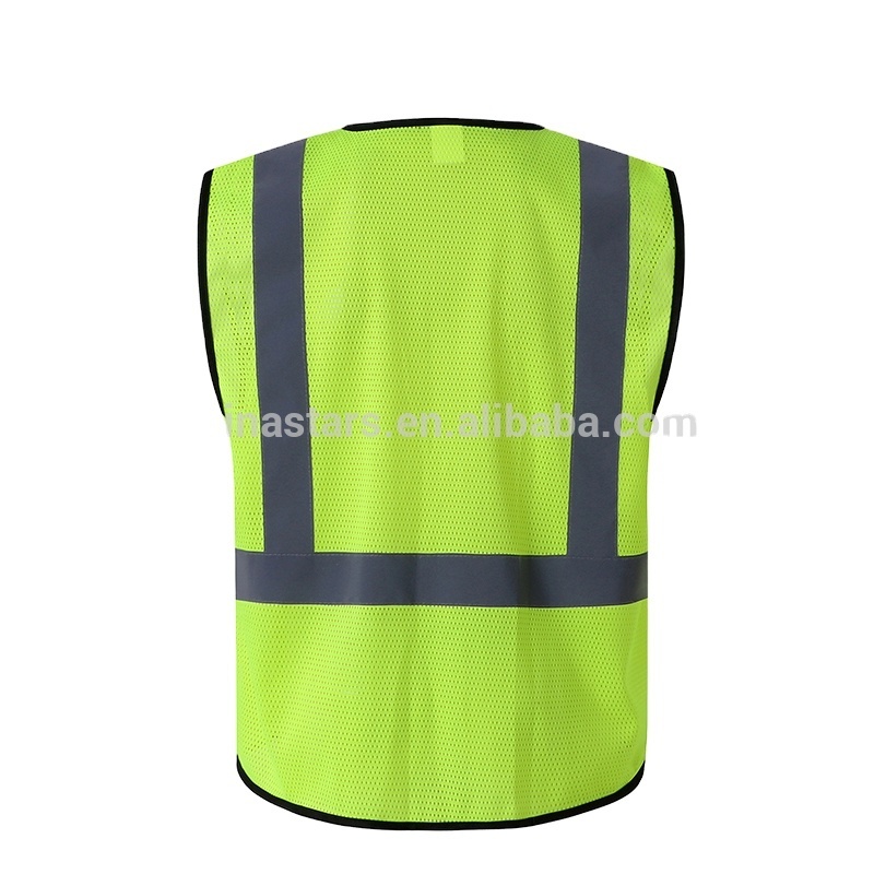 EN 20471 ANSI107 Class 2 certified breathable multi pockets safety vest with reflective strips