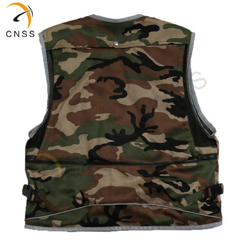 CSV-076 Camouflage camo pattern fashion cool sports reflective safety vest of Zipper with Adjustable snap buckles