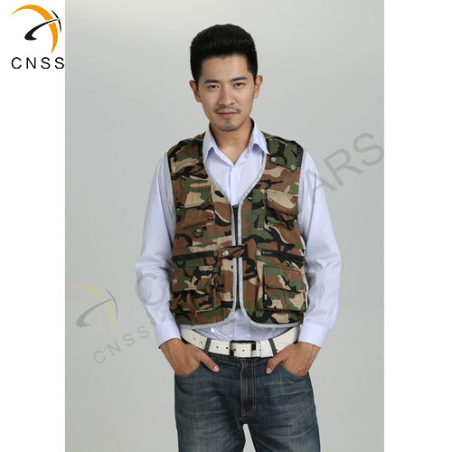 CSV-076 Camouflage camo pattern fashion cool sports reflective safety vest of Zipper with Adjustable snap buckles