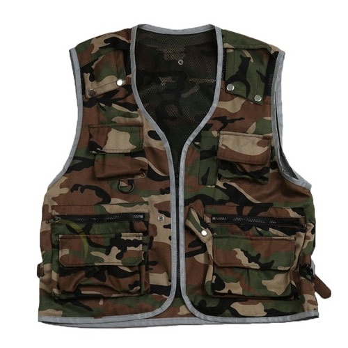 CSV-076 Camouflage camo pattern fashion cool sports reflective safety vest of Zipper with Adjustable snap buckles