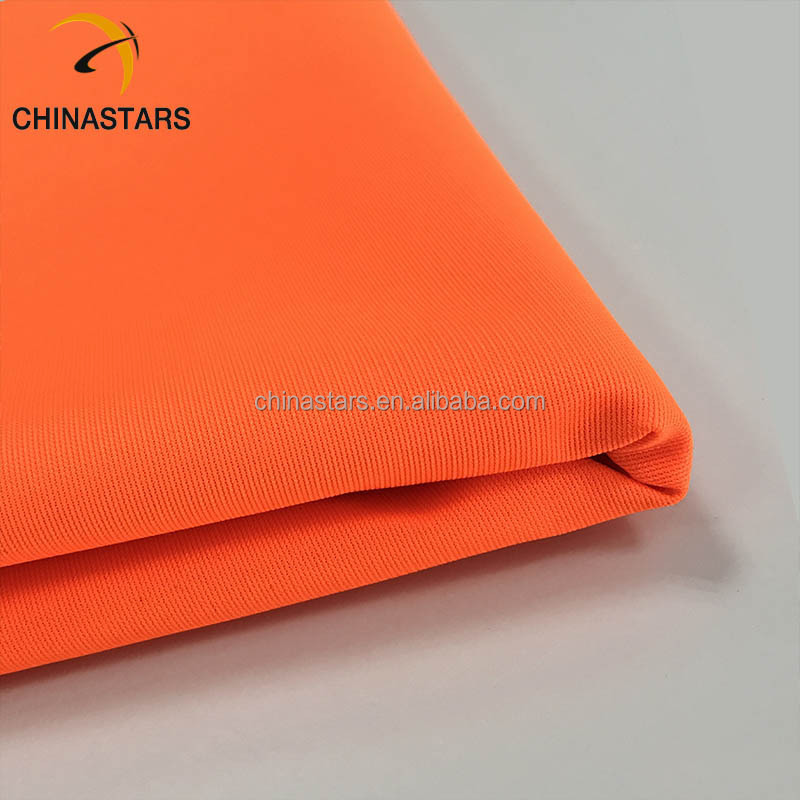 120gsm Polyester fluorescent yellow/orange tricot fabric for high visibility safety vest