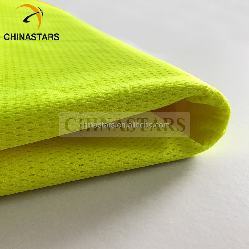 120gsm Polyester fluorescent yellow/orange tricot fabric for high visibility safety vest