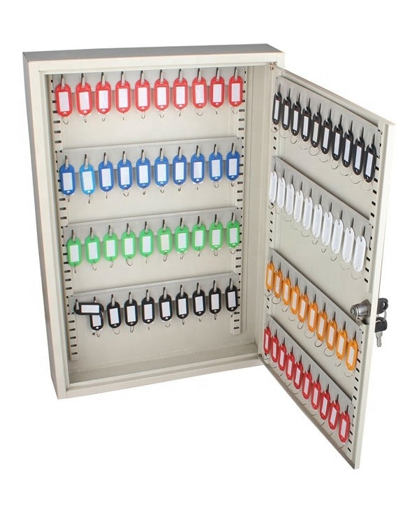 High quality wholesale single door Metal safety key cabinet box for hanging the keys 380-80K