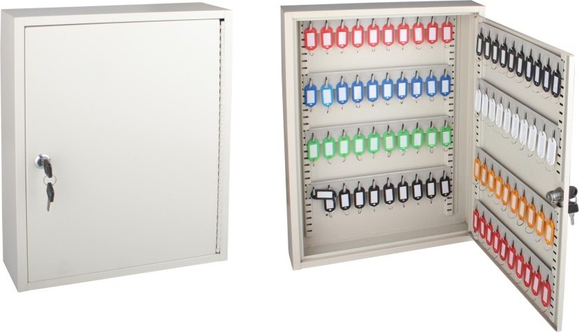 High quality wholesale single door Metal safety key cabinet box for hanging the keys 380-80K