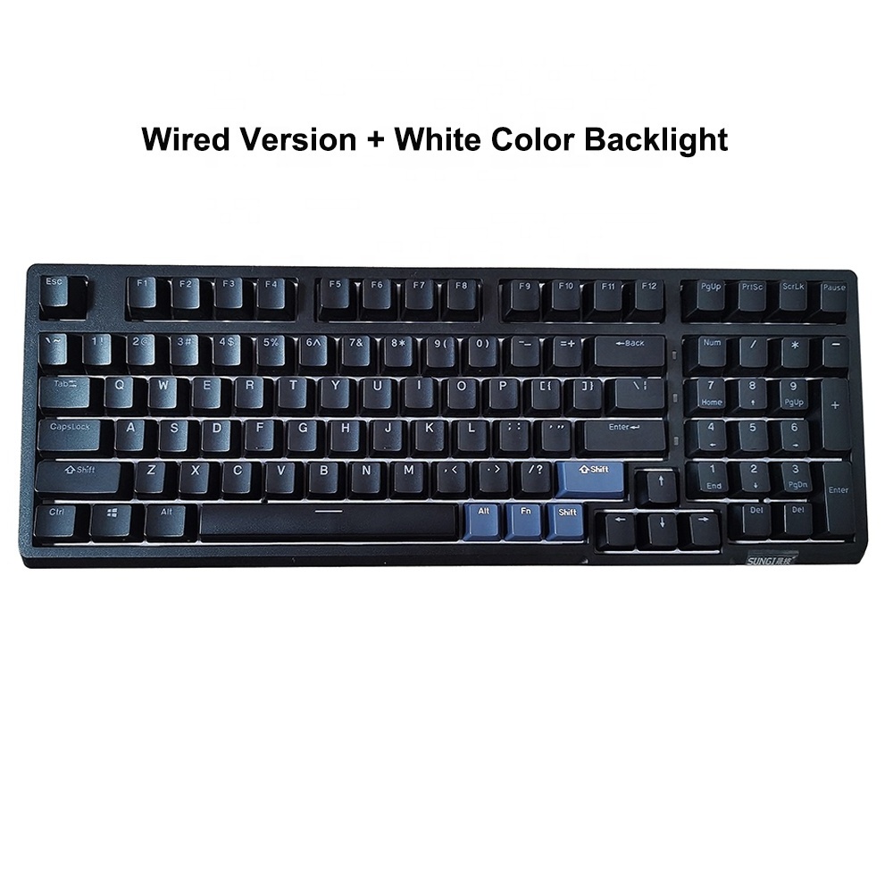 Mechanical Keyboard Wired Compact PC Keyboard with Number Pad Blue Switch Mechanical Gaming Keyboard 98 Keys for Computer/Laptop