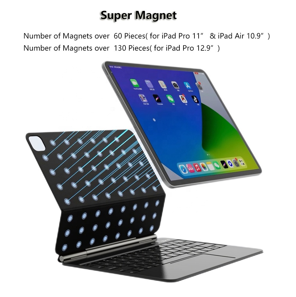 Wireless BT 5.2 Magic keyboard Case for iPad 10th 10.9 inch 2022 Touchpad Rechargeable Battery