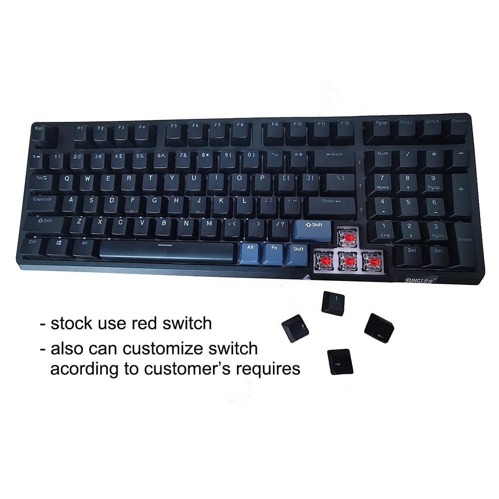 Mechanical Keyboard Wired Compact PC Keyboard with Number Pad Blue Switch Mechanical Gaming Keyboard 98 Keys for Computer/Laptop