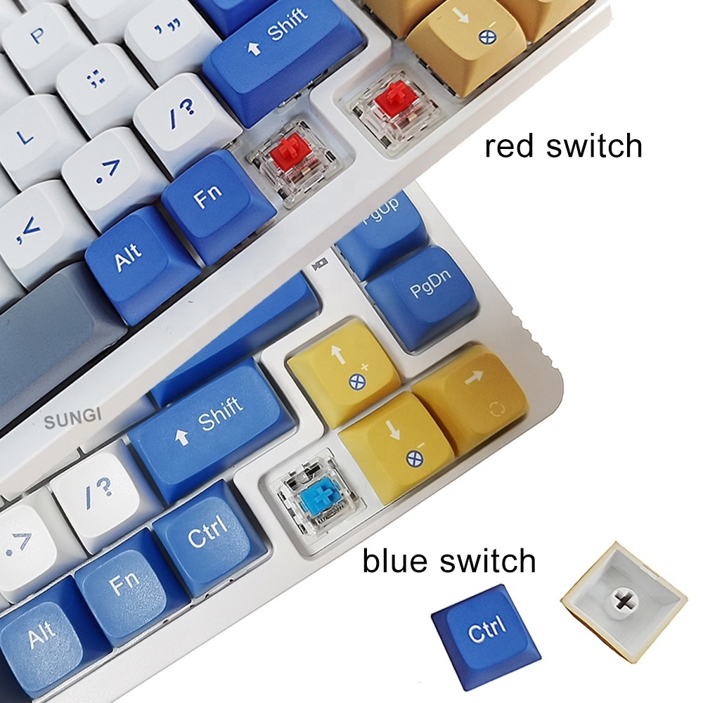 Gateron Switch Real Mechanical Keyboard with RGB Backlight Knob 68 Keys Rechargeable Wireless BT Gaming Mechanical Keyboards 60%