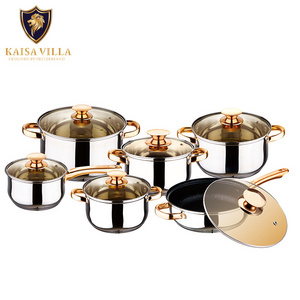 KAISA VILLA KV-1001 Stainless Steel Cookware Sets Frying Pan Cooking Pot Soup & Stock Pots Non Stick Pots And Pans Sets