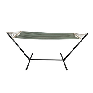 GS Certificate Portable Camping Hammock with Wood Bar Outdoor Canvas Material Hammock with Stand