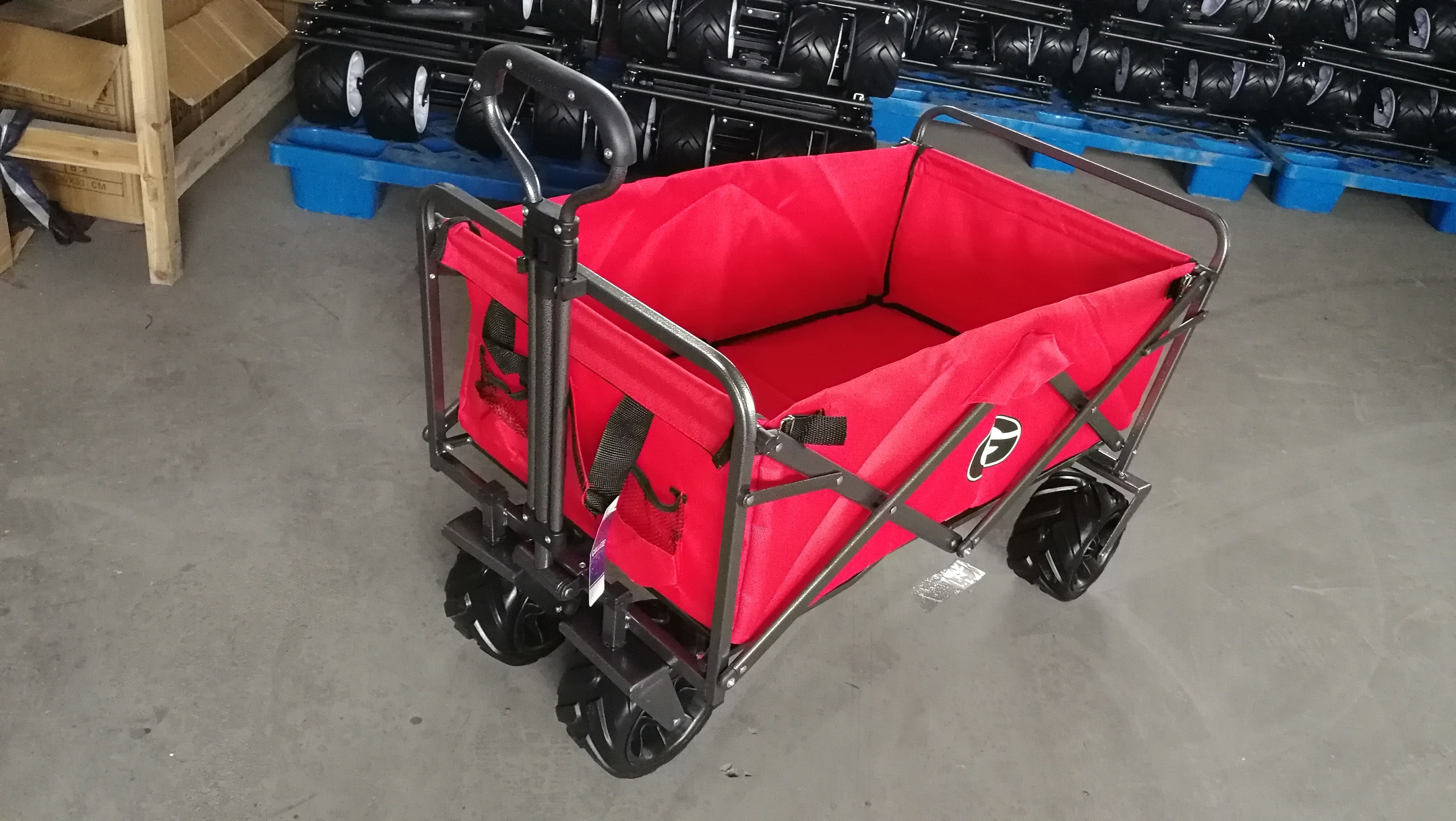 Outdoor Big Wheel Folding Wagon Trolley Big Wheel