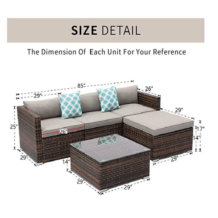 Big discount stock 3 Pieces Rattan Wicker Outdoor Furniture Set Garden Sofa Set Garden Rattan Sofa Shipment immediately