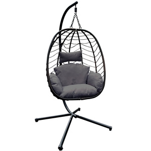 Patio Outdoor Furniture Kids Adults Garden Relax Hammock Wicker Rattan Hanging Egg Swing Chair With Stand