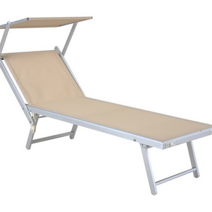 Outdoor folding sun lounger bed Portable beach chaise lounge