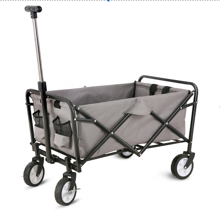 Stock Europe Supermarket hot sell Mini Camping trolley folding wagon carts foldable outdoor utility wagon