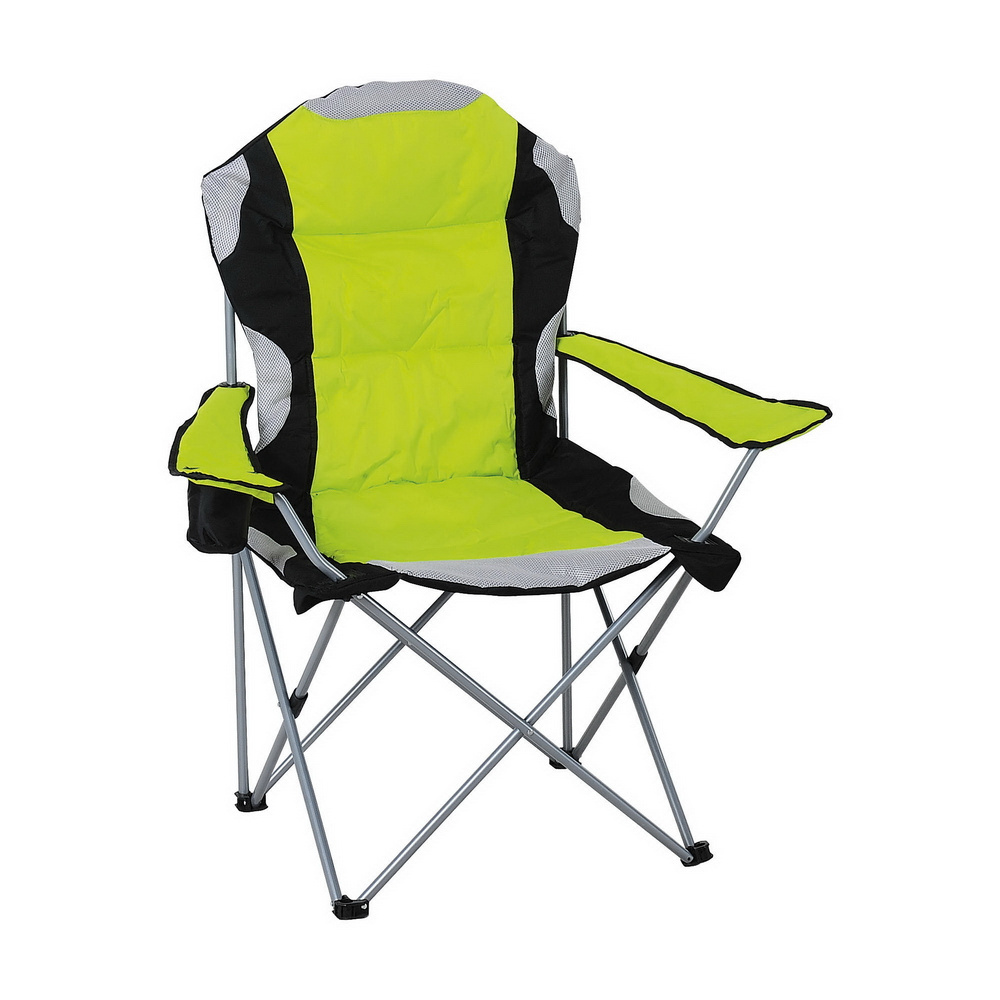 1 Position Camping Folding Chair with Cushion Sun Lounger Outdoor Furniture Modern Metal