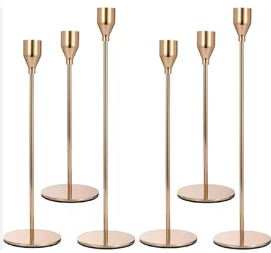 New golden Taper Candle Holders Candlestick Holders Table Decorative Candle Sticks Holder for Mantel Table Wedding Dinning