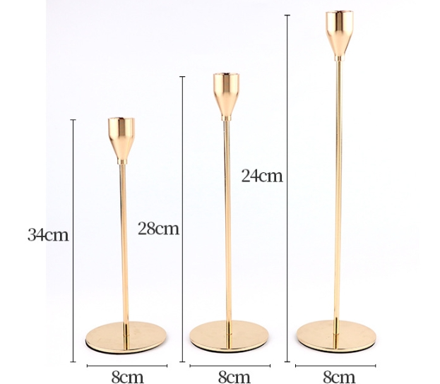 New golden Taper Candle Holders Candlestick Holders Table Decorative Candle Sticks Holder for Mantel Table Wedding Dinning