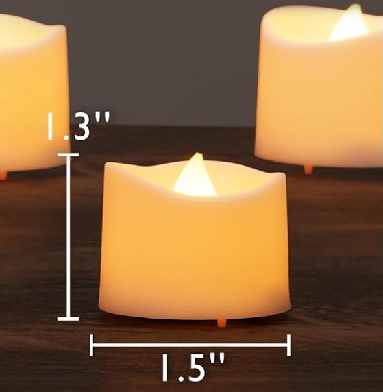 12-Pack Flameless LED Tea Lights Candles Battery Operated, 200+Hour Electric Candles for Votive, Anniversary, Wedding