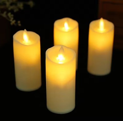 Home Christmas Wedding Party Outdoor Decoration 3D Real Flame Moving Flickering Flameless LED Candles Plastic Soy Wax Candle