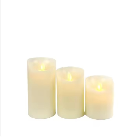 Home Christmas Wedding Party Outdoor Decoration 3D Real Flame Moving Flickering Flameless LED Candles Plastic Soy Wax Candle