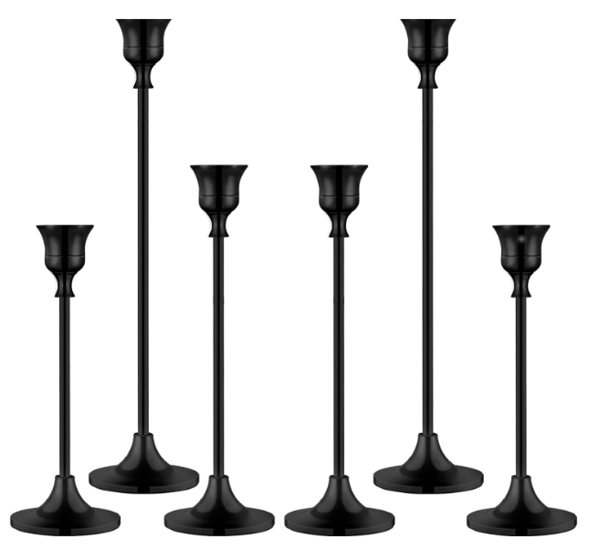 6  pack Candlestick Holders Taper Metal Candle Holder for Candlestick Black Candelabra Candle Holder Easter Vintage Candle Stick