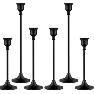 6  pack Candlestick Holders Taper Metal Candle Holder for Candlestick Black Candelabra Candle Holder Easter Vintage Candle Stick