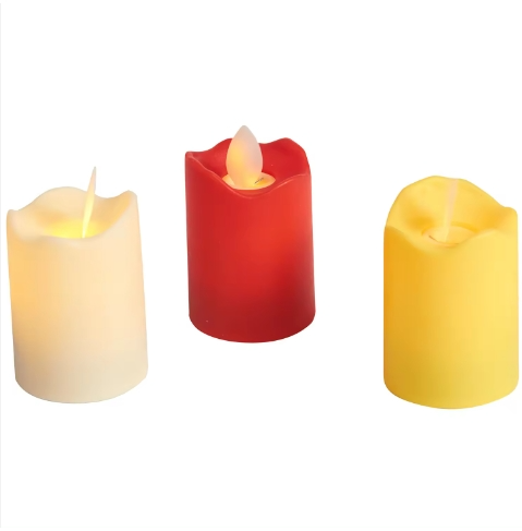 Home Christmas Wedding Party Outdoor Decoration 3D Real Flame Moving Flickering Flameless LED Candles Plastic Soy Wax Candle