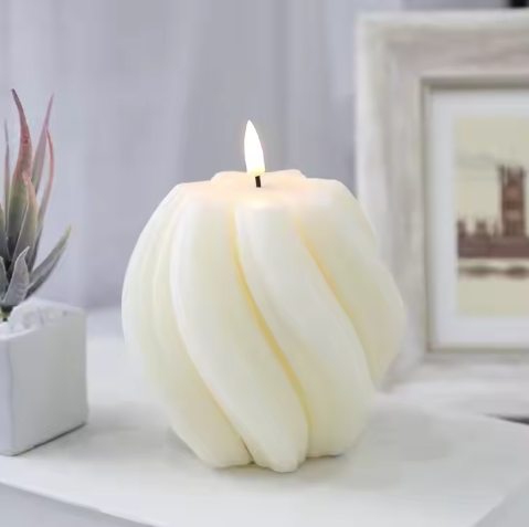 Spiral Swirl Candle Large Aesthetic Pillar Scented Soy Wax Twirl Candle Elegant Decorative Candles Beautiful Housewarming