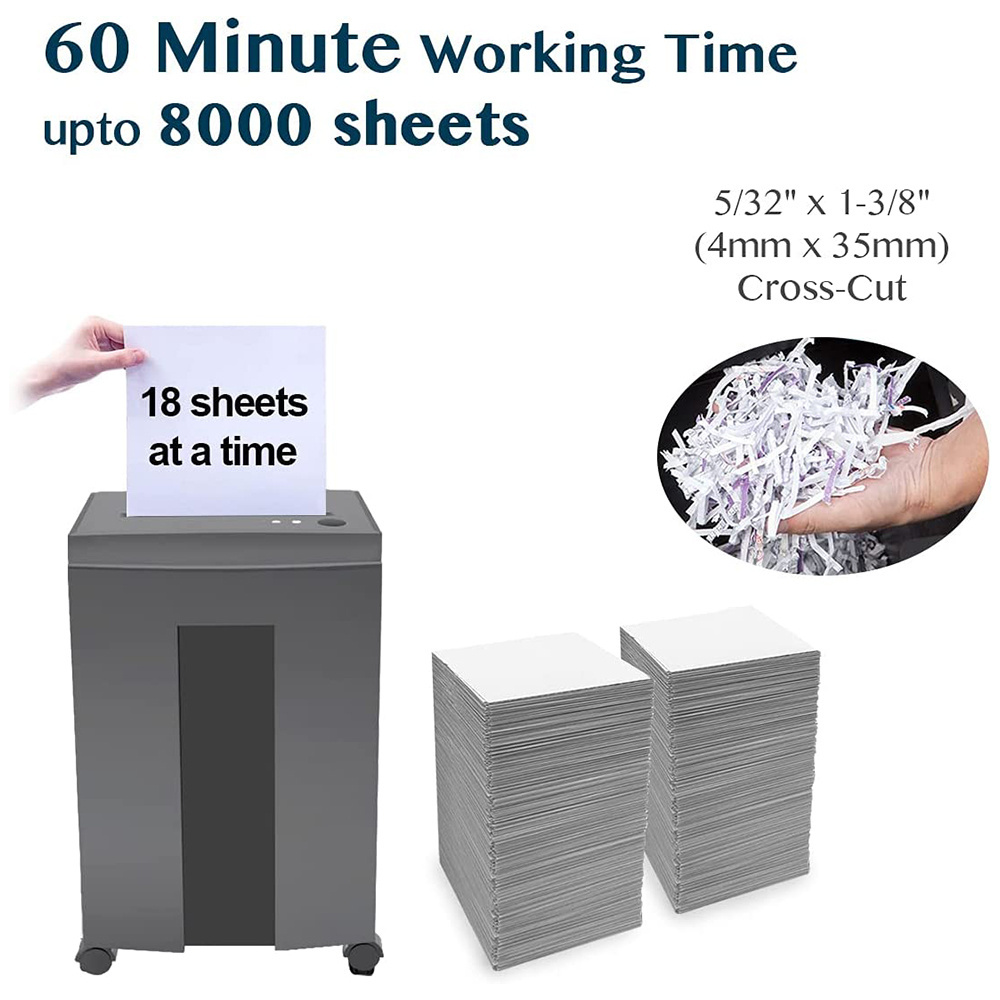 WOLVERINE Paper shredder for  Home Office  Heavy Duty 10-Sheet 40 Mins Running Time Cross Cut P-5 Grey