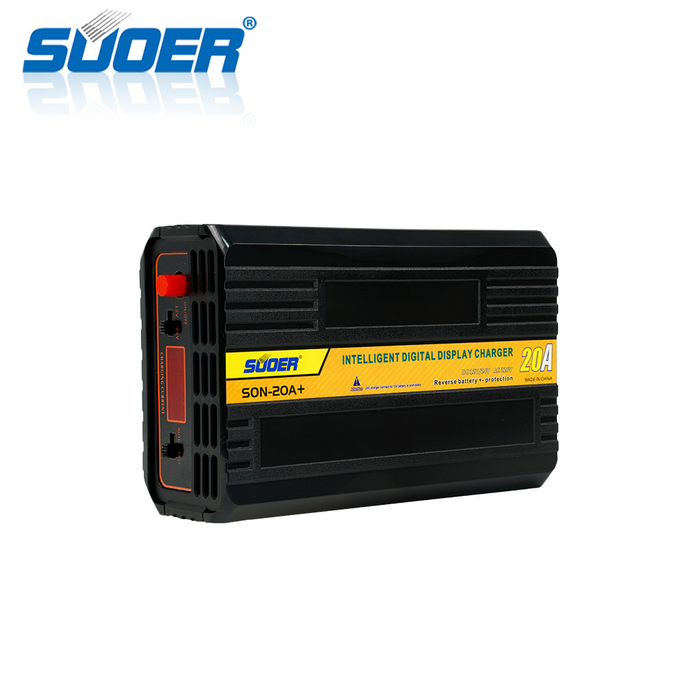 Suoer Digital Display 20A 12 Volt 24V  auto smart solar battery charger